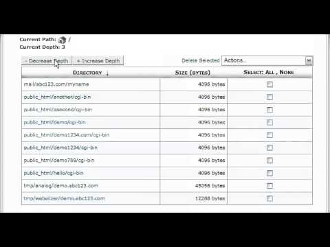 Utilisation du disque dure cPanel