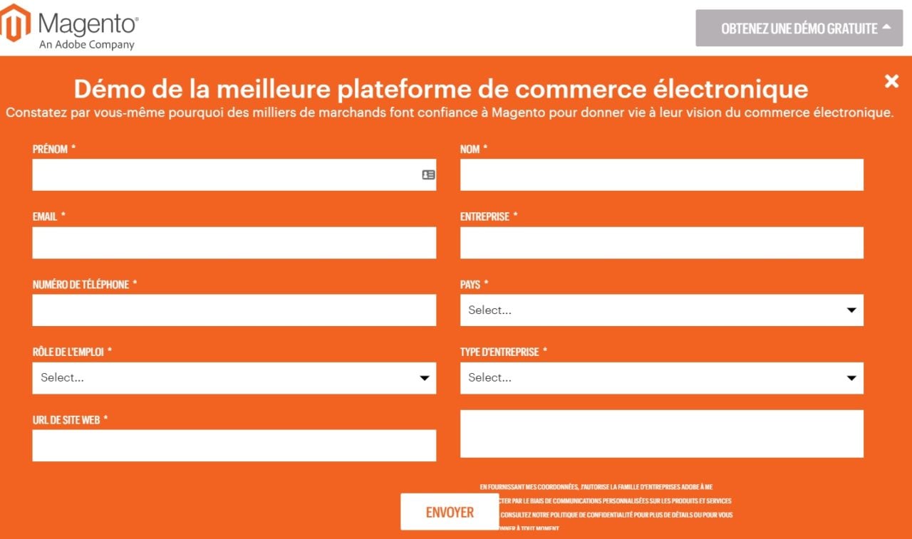 Démo gratuite Magento