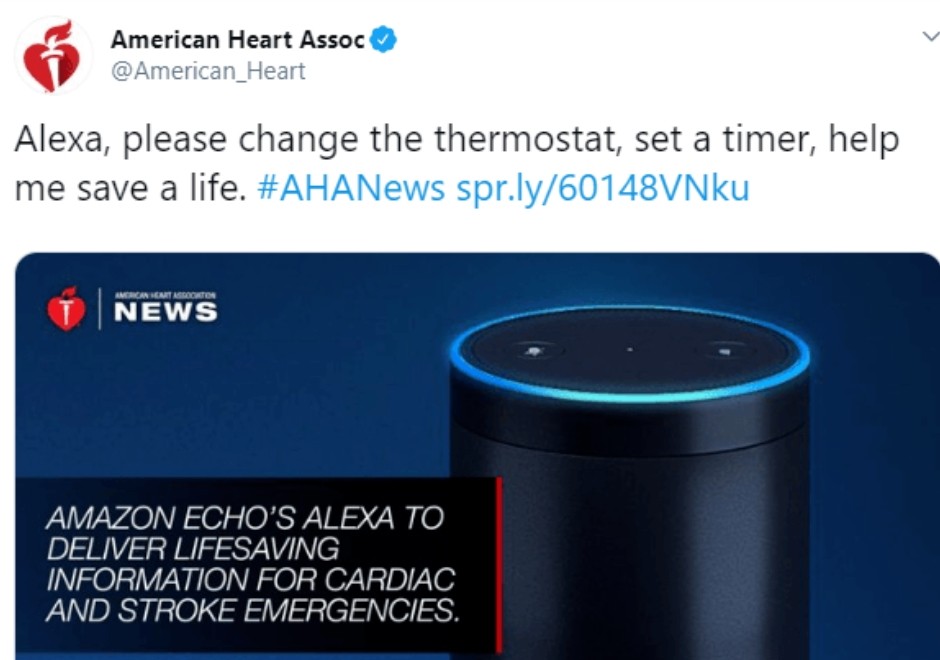 American Heart Association fournit des informations vitales via Amazon Echo