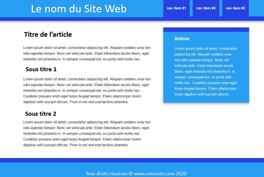 Exemple de page avec design de base