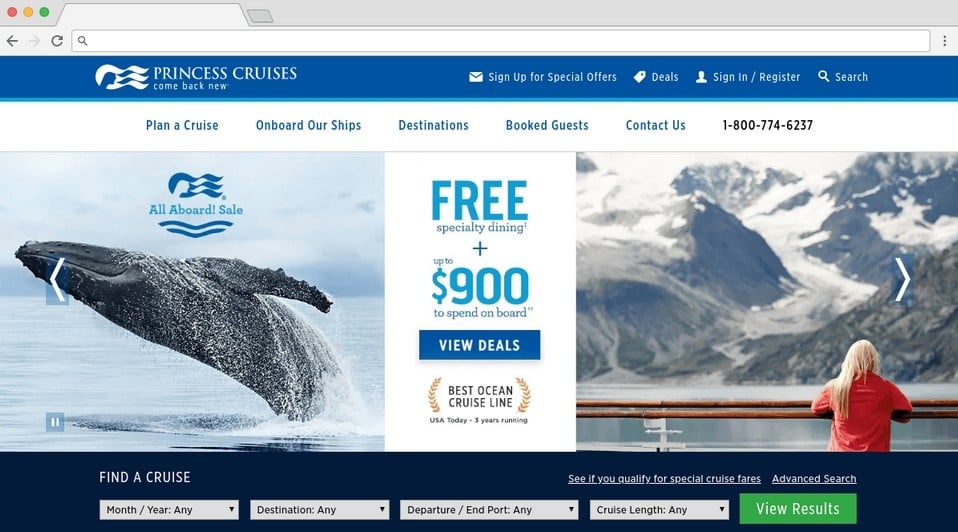 Le site Princes Cruises utilise Headless CMS