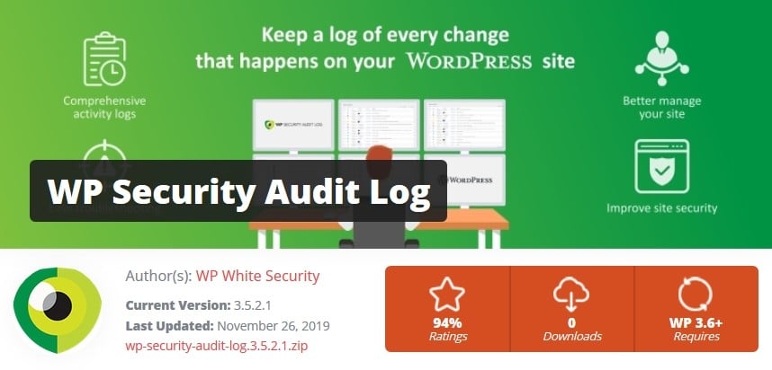 Extension WordPress : Wp Security Audit Log