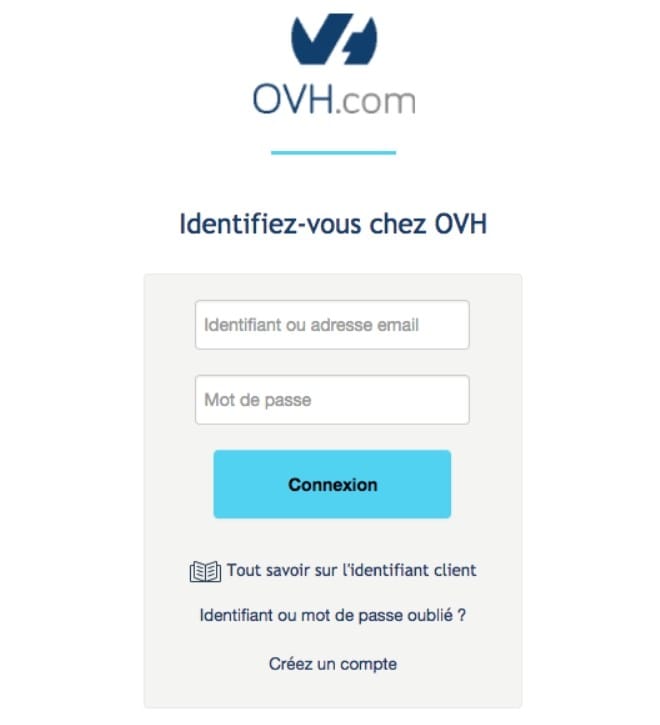 Connexion OVH