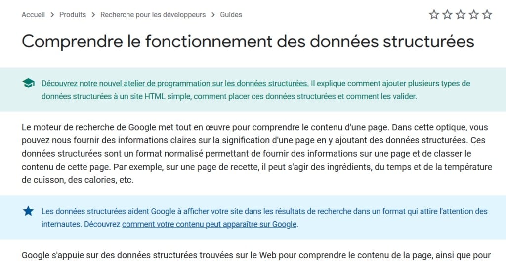 Les directives de Google sur les données structurées