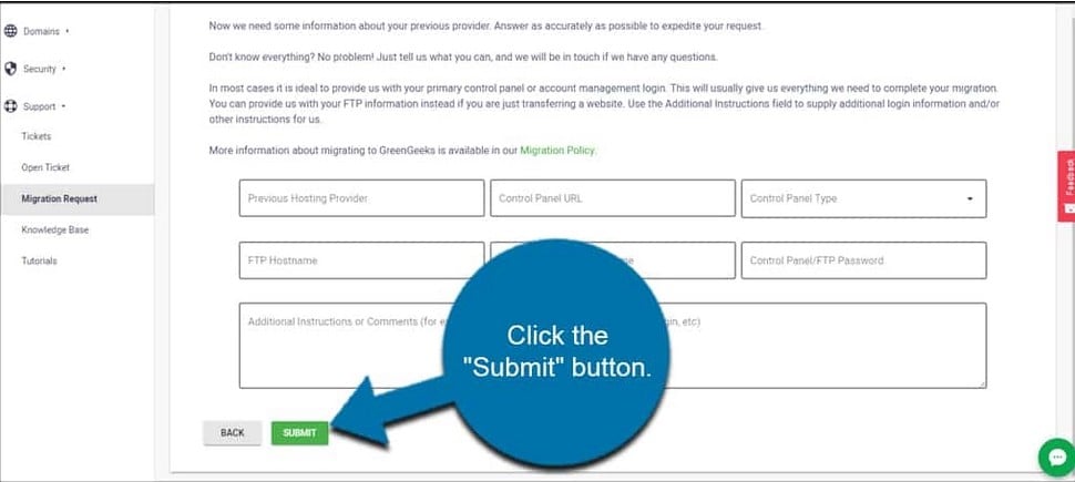 migration site vers greengeeks etape3