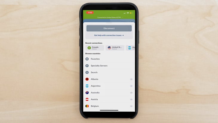 Application NordVPN