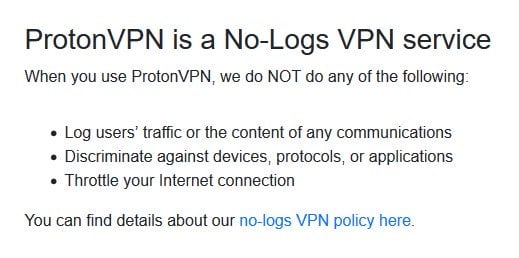 Politique de confidentialité sur le site Web de ProtonVPN