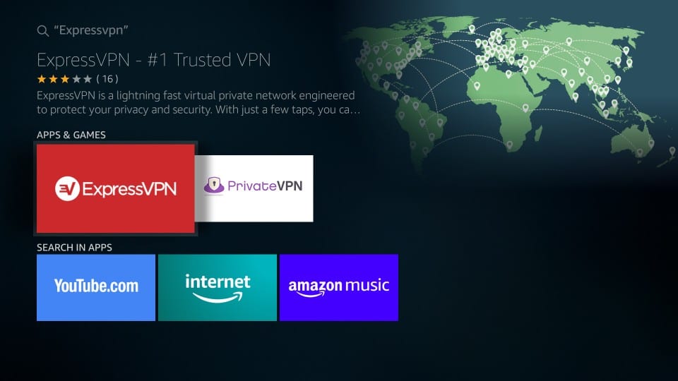 Cliquer sur le logo ExpressVPN