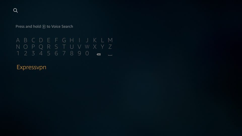 Recherche ExpressVPN sur Fire TV