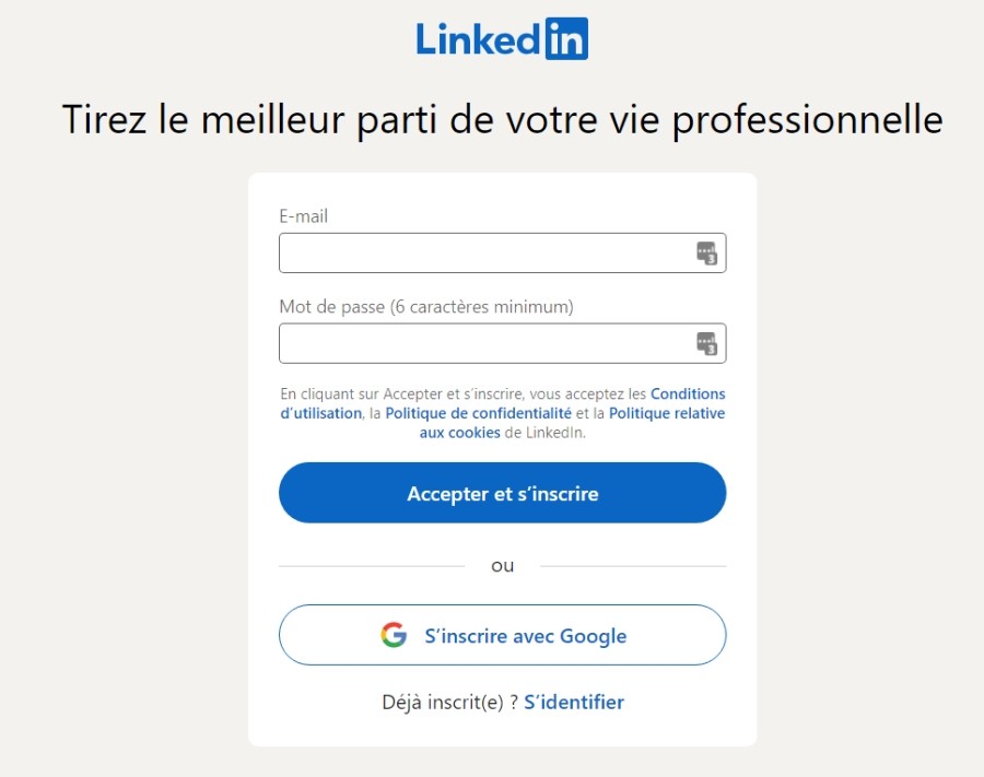 Créer un compte linkedin