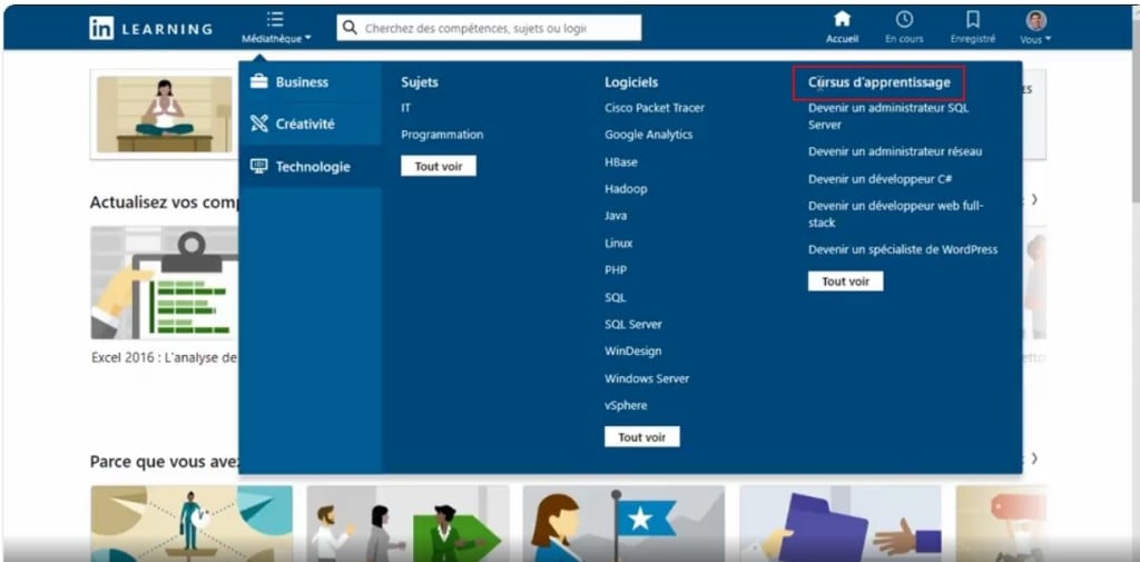 linkedin learning cursus apprentissage