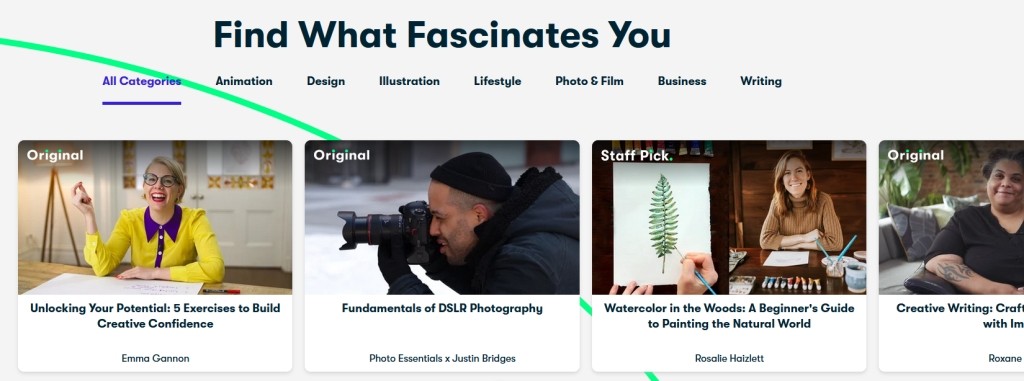 Skillshare  thèmes offerts