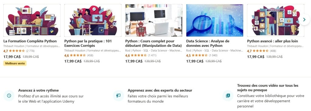 Udemy cours en ligne