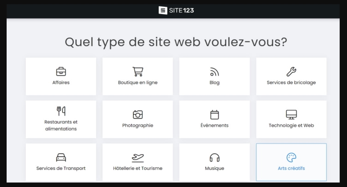 Étape 1: Choisissez le type de site internet que vous voulez créer