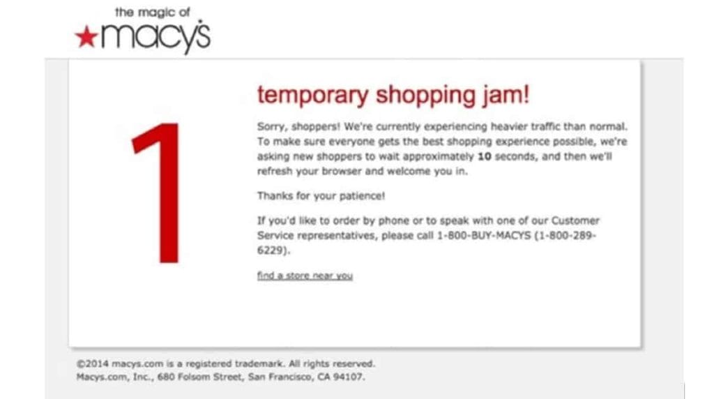 Crash du site Macys