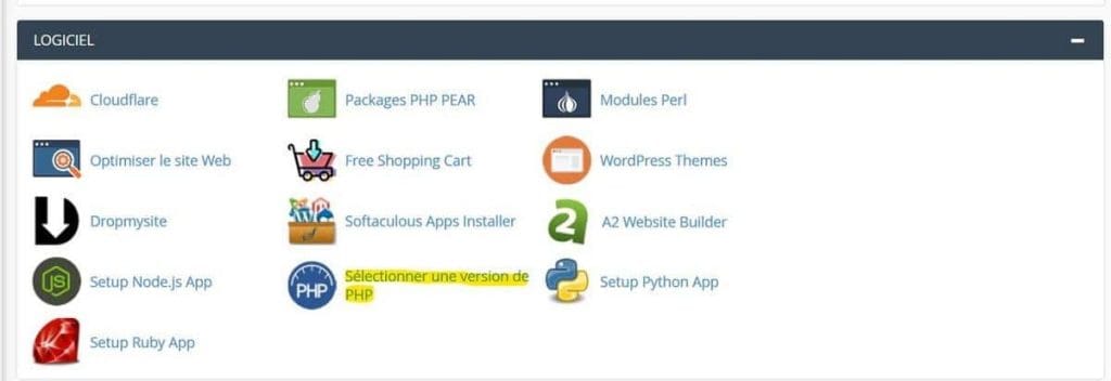 Accéder à PHP depuis cPanel