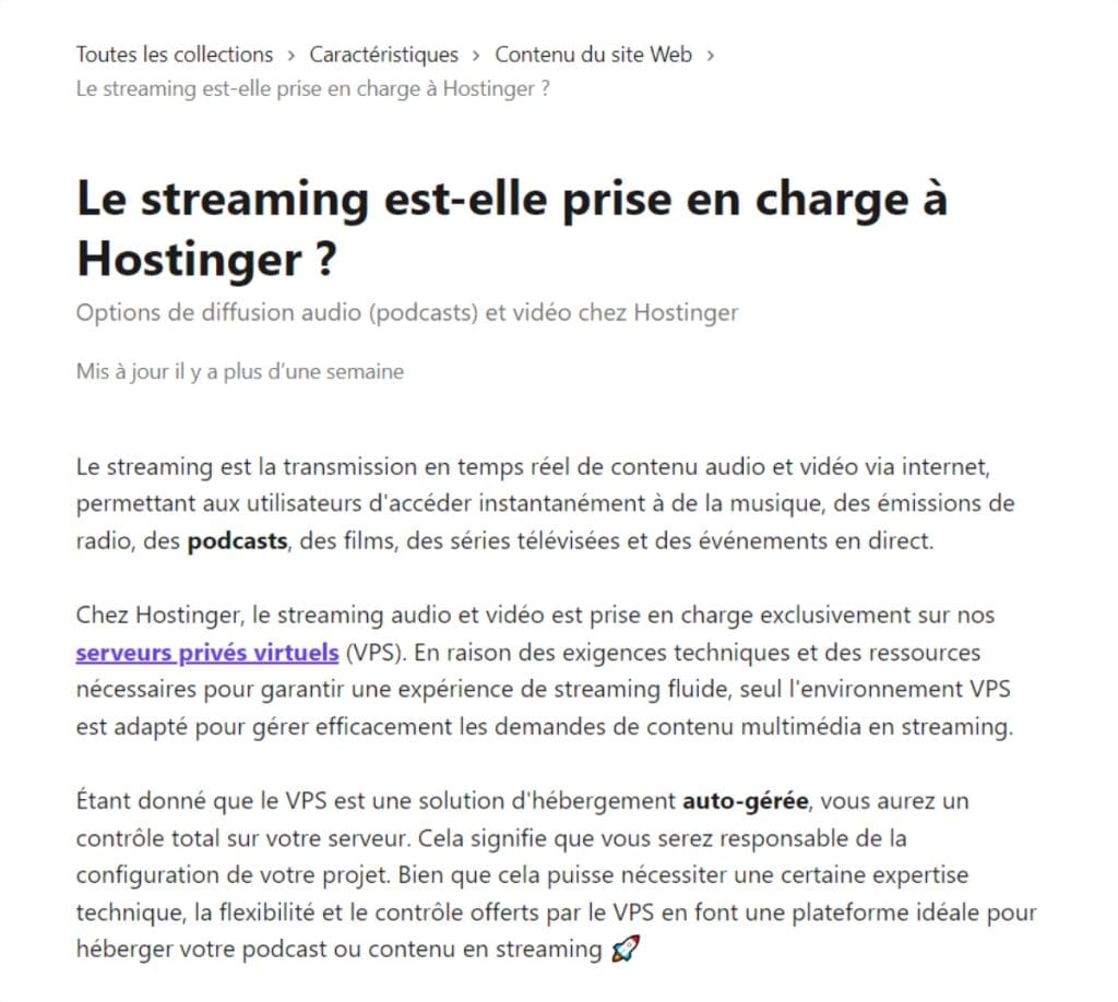 Hostinger prend en charge le streaming audio / vidéo sur ses VPS