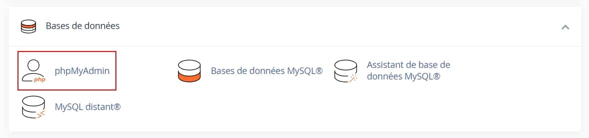 Accéder à phpMyAdmin