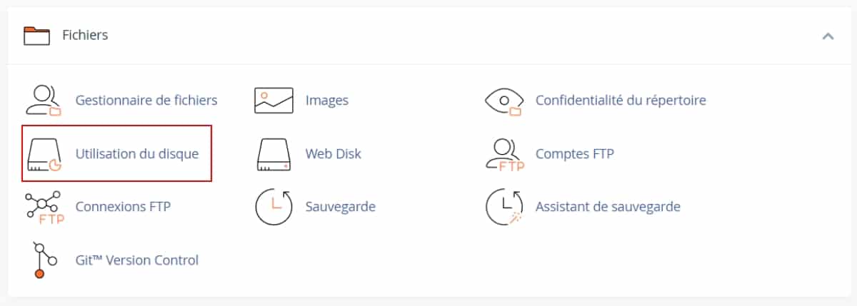 Accéder à l’outil « Utilisation du disque »