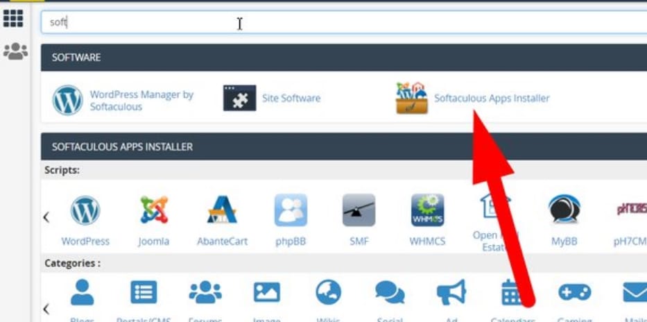 localisez softaculous dans cpanel