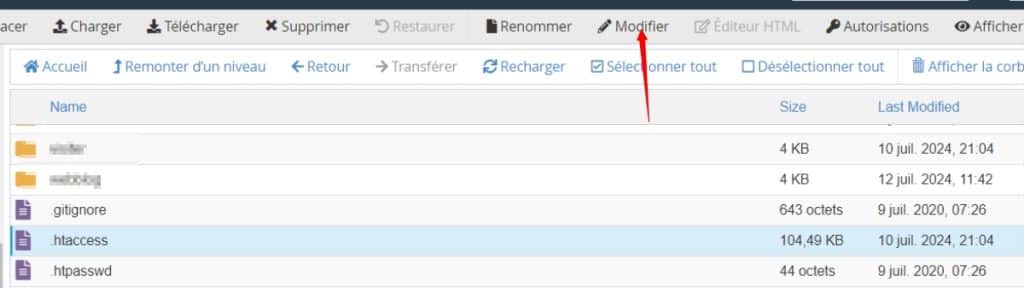 modifier fichier cpanel