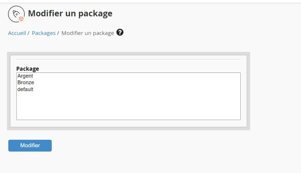 Modifier un package