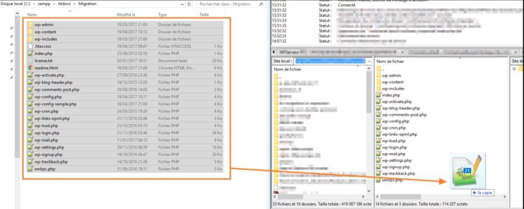 Transférer les Fichiers WordPress