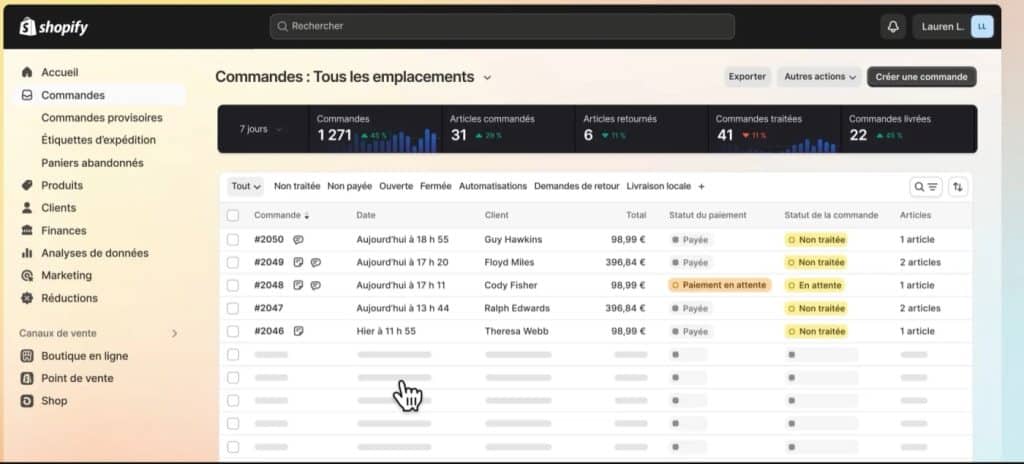 Gestion des commandes et expédition