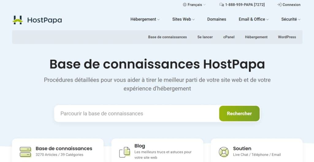 Base de connaissance de HostPapa