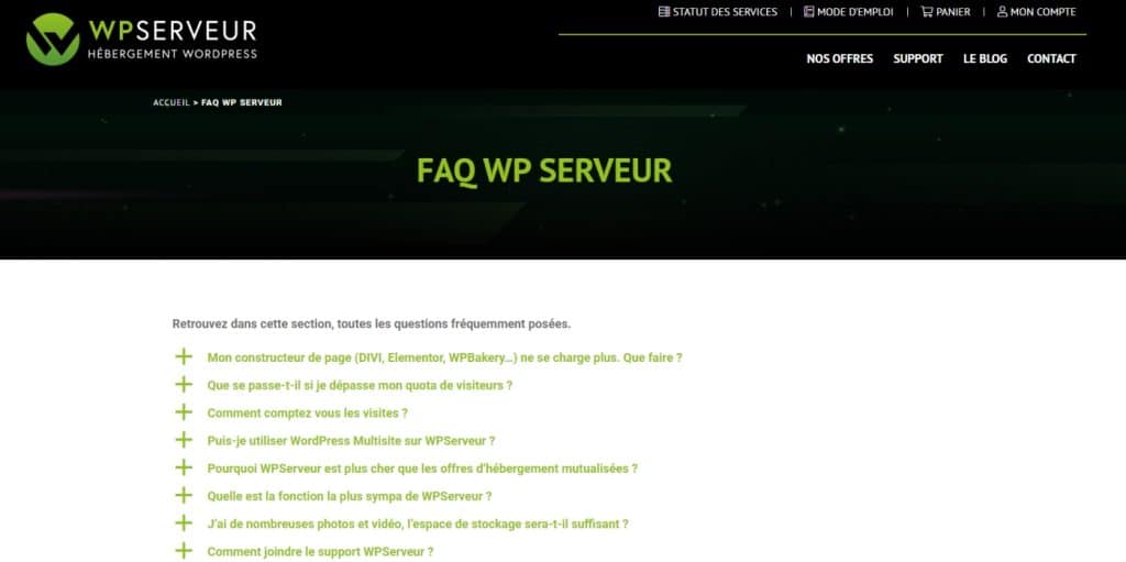 FAQ WP Serveur