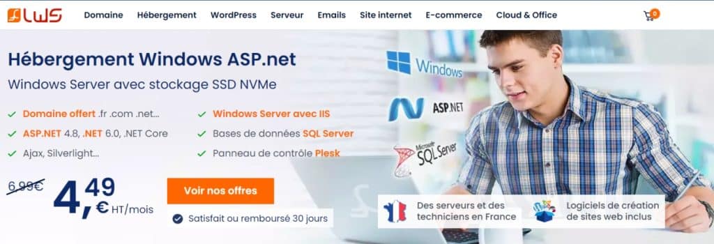 Hébergement web windows ASP.net mutualisé