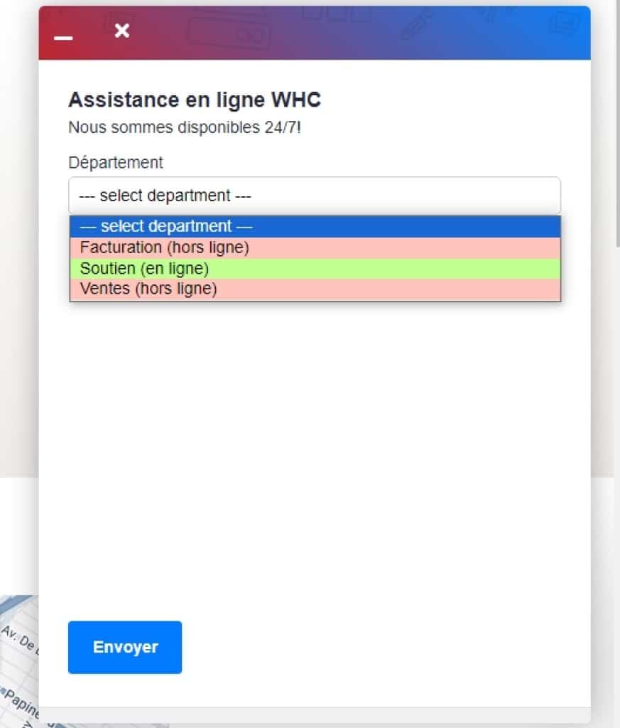 Assistance en ligne WHC