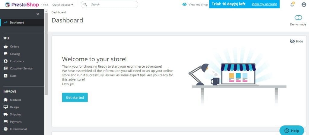 Interface PrestaShop