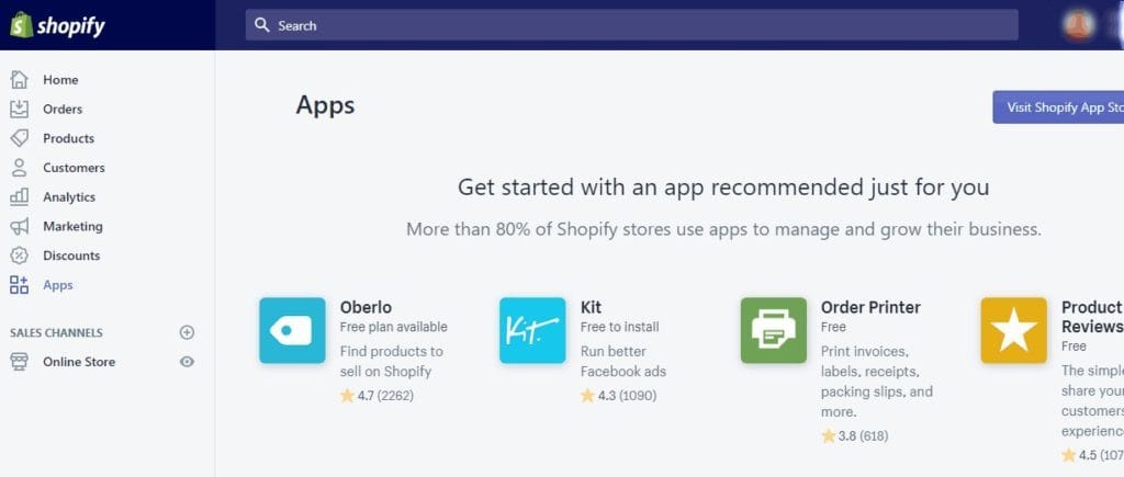 Applications Shopify