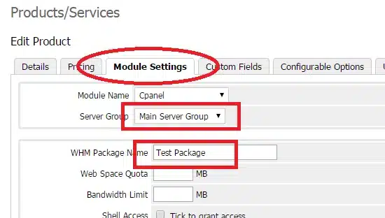 Configurer les paramètres du module