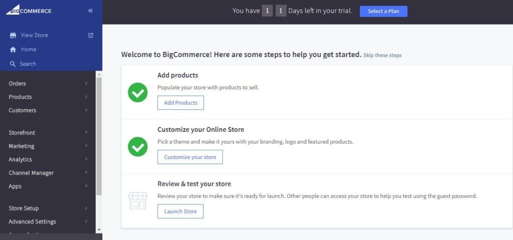 Interface BigCommerce