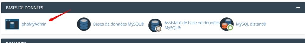 Accéder à phpMyAdmin