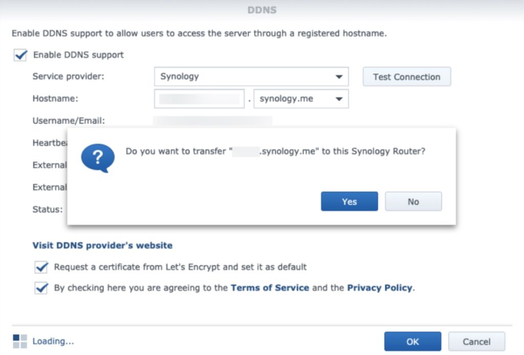 Utilisation du service DDNS de Synology