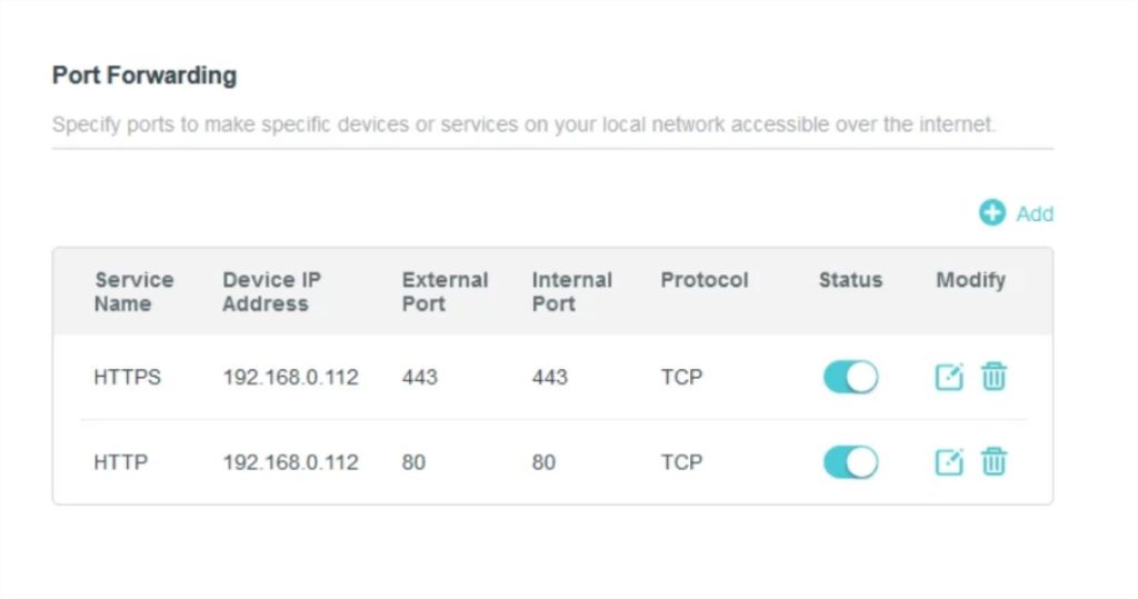 Le port forwarding